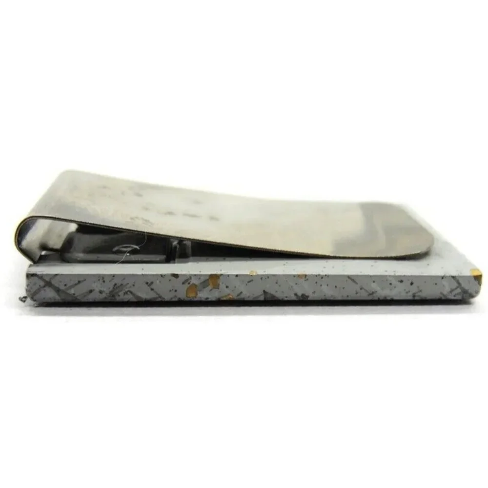 Engravable Money Clip Gray Gold Tone Stainless Steel Wallet Credit Card Cash